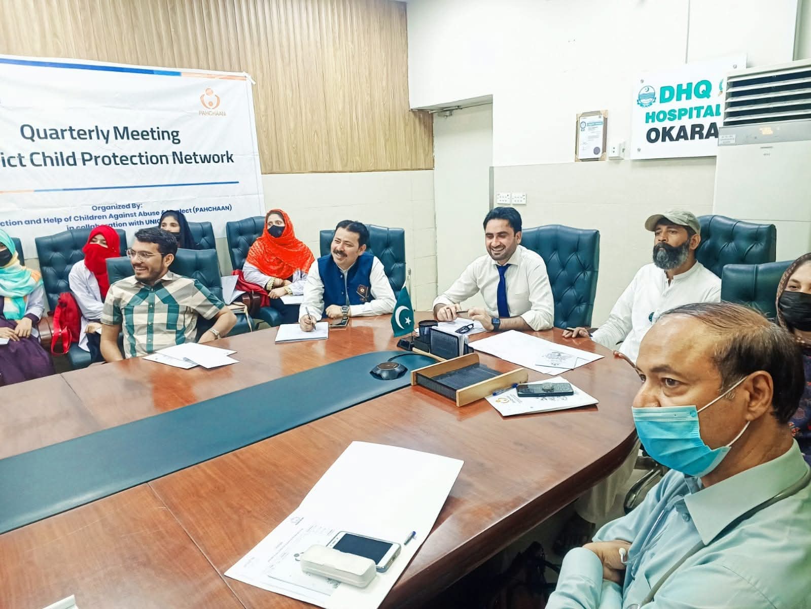 Al-Nisa representatives at a meeting regarding child protection with UNICEF Pakistan and Pehchaan.